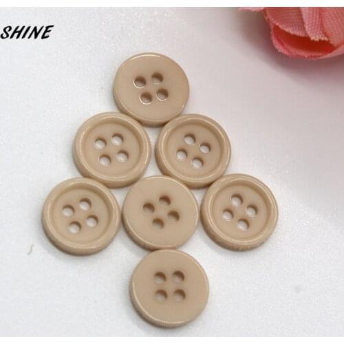 SHINE Resin Sewing Buttons Scrapbooking Round Cream Coloured Four Holes 10mm Dia. 100PCs Costura Botones decorate bottoni botoes