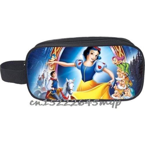 Pencilcase Canvas Storage Bag Disney Fashion princess Pencil Case Wallet Purse School Pen Zipper Bag Anime Cartoon Gifts