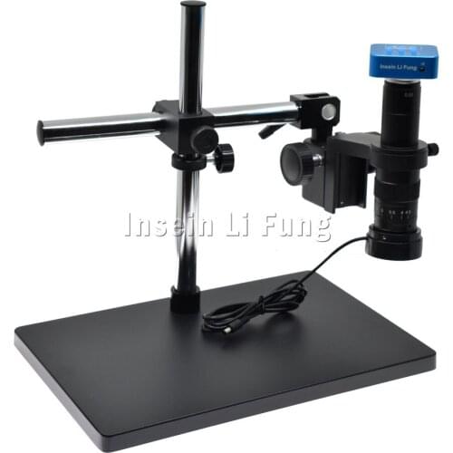 20MP 1080P 2K 4K 60FPS HDMI USB Industry Digital Video Microscope Camera+180X 300X Zoom C Mount Lens+LED Light+Rotating Bracket