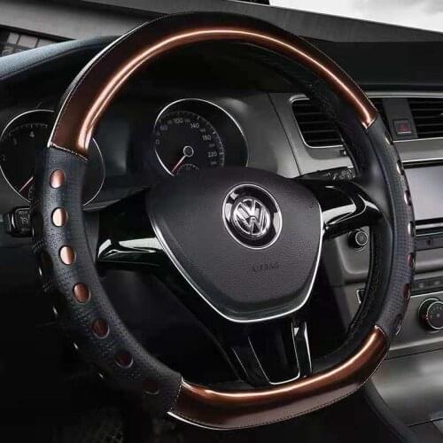 D Shape Car Steering Wheel Cover Leather for Golf K3 POLO JATTA Suzuki Swift Nissan Rogue 2017 2018 2019 2020