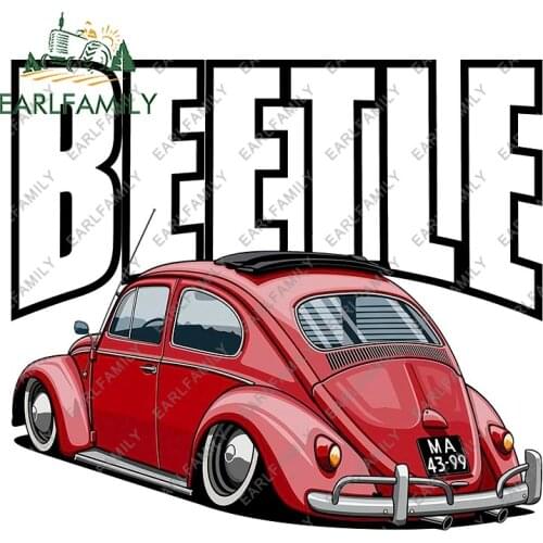 EARLFAMILY 13cm x 11.6cm for Beetle Ladybug Red Decal Funny Car Stickers Auto Trunk Bumper Decor Waterproof DIY Vinyl Car Wrap