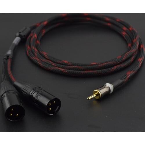 HIFI 3.5mm to 2 XLR Stereo Audio Canare cable 3.5MM to dual 3pin xlr male balance with Magnetic ring for Mp3 DAC AMP / DIY