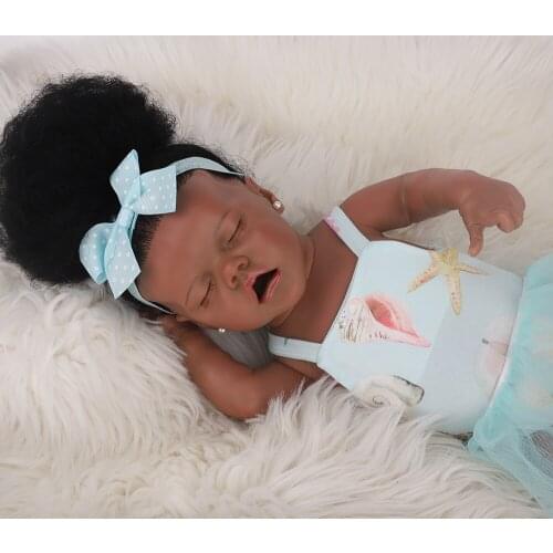 Hoomai 17inch Lovely Soft Full Body Silicone 100% Hand-made Detailed Painting Collectibles Rebborn Baby Doll