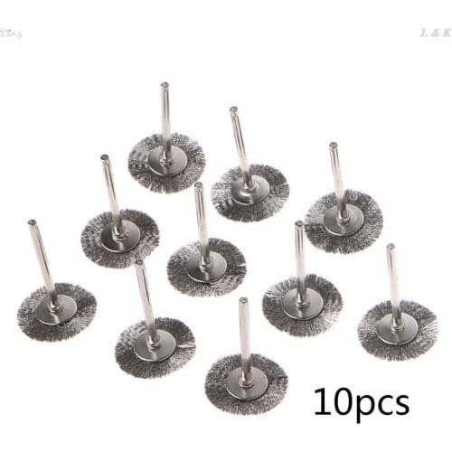 10pcs 22mm Platinum Blade Stainless Steel Wire Wheel Brush Dremel Rotary Tool for Mini Drill Dremel Polishing Dremel Accessories