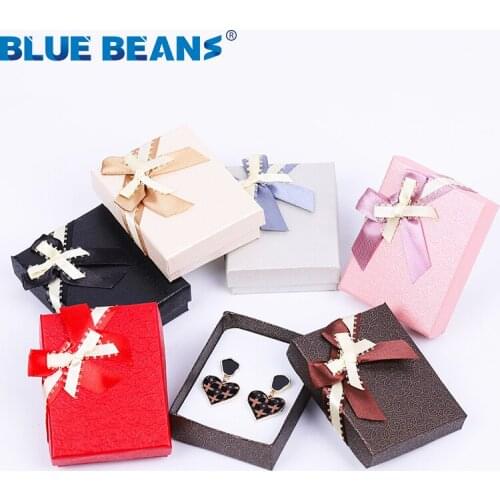 Box Black 2020 Jewelry Necklace Earrings Ring Packaging Hot Sell Paper Gift Jewellery Organizer Sponge Boxes Gift Bangles Bow CC