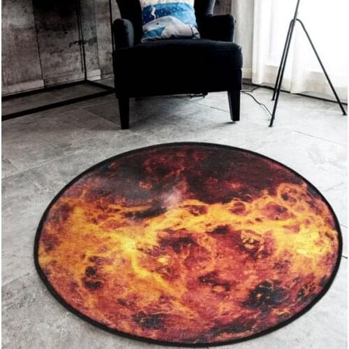 Nordic trend round suede carpet living room bedroom mat Planet earth moon rug bath fashion 60/80/120/180cm 3D printed planets