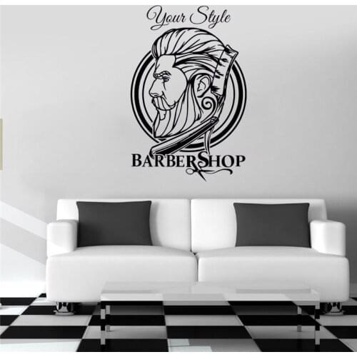 Hot Barber Shop Hipster Wall Sticker Man Beauty Salon Wall Decal Haircut Mustache Removable Window Hair Dresser Wall Decor ZW211
