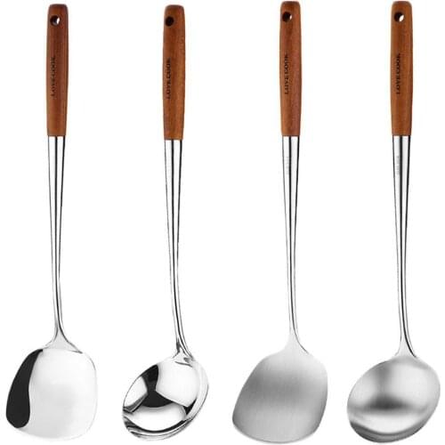 Stainless Steel Spatula Sauces Spoon with Long Handle Tableware Kitchen Cooking Utensils Tool