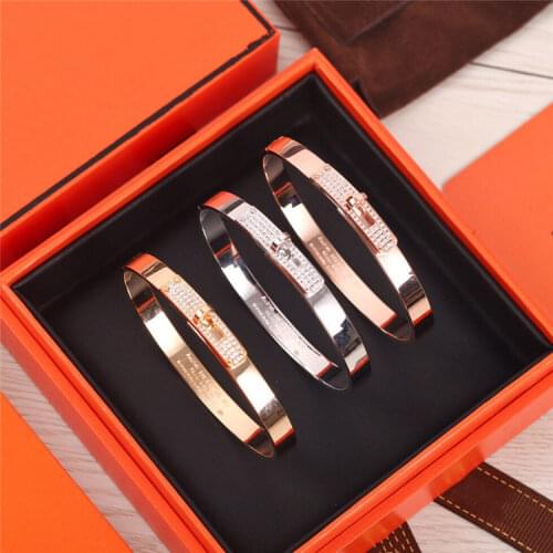 Fashion Hot Brand Cuff Bracelet & Bangle Women In Sterling Silver 925 Half Pave Zirconia Stone Top Quality Elegant Gifts Size 17