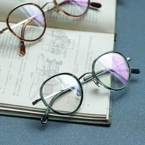 Fashion glasses frame men High quality titanium round optical eyewear Myopia Presbyopia prescription women eyeglasses