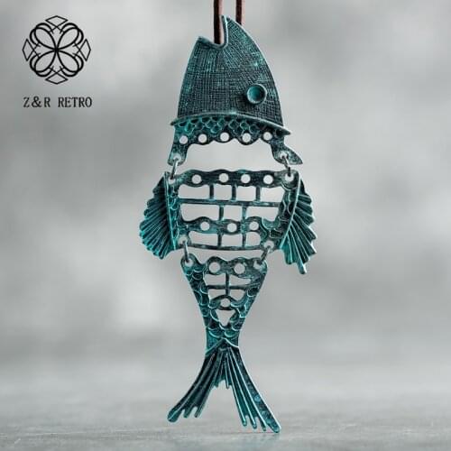 Handmade Pendant Vintage Fish Unicorn Necklace Zinc Alloy Fashion Jewelry Necklace For Female Handmade Clothes Accessories