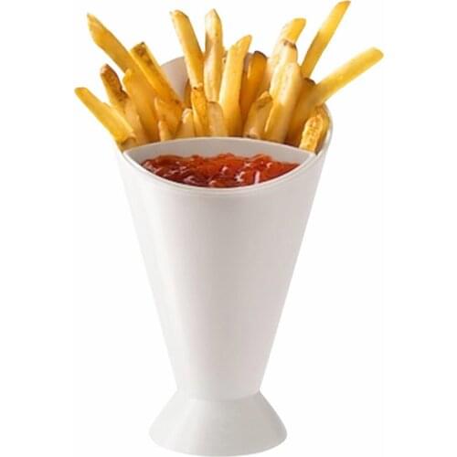 French Fry Cone Dipping Cups for French Fries Ketchup Cups Set Fries Cone Basket Stand Kitchen Serving Tool Snack Cone Stand