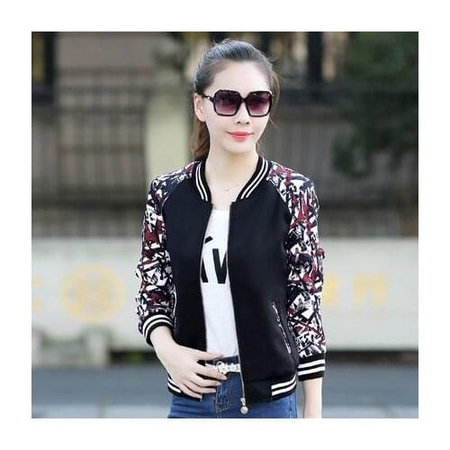 Black white Color Spring Autumn Casual Slim jacket basic coat Fashion Baseball Jacket school girl lady warm coat jacket S-3XL