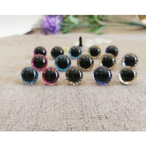 13mm-28mm clear round shape toy eyes & glitter Non-woven fabric & hard washer--color&size option-sp-40pcs/lot