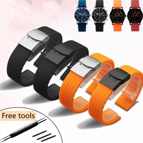 New Sale Black Orange Red Soft Silicone Watchband 18 20 22 24mm Waterproof Strap Fit For TAG Seiko Casio Omega Automatic Watch
