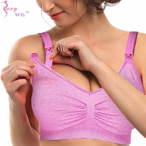 SEXYWG Maternity Underwear for Breastfeeding Nursing Bras Full Cup Maternity Sleep Bra Padded Bra Seamless Pregnancy Clothes