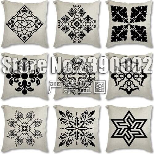 Modern Black Geometric Cushion Cover Nordic Fashion Home Decorative Pillow Polyester Cotton Sofa Car Chair flax Pillow Case