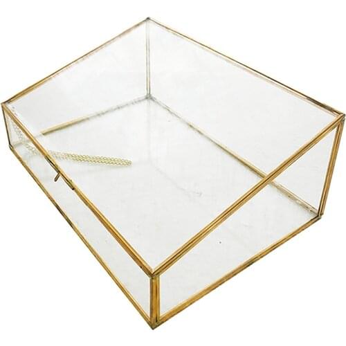 Nordic Style Glass Storage Box Home Organizer for Jewelry Necklace Dessert Display Cabinet Display Box Decoration