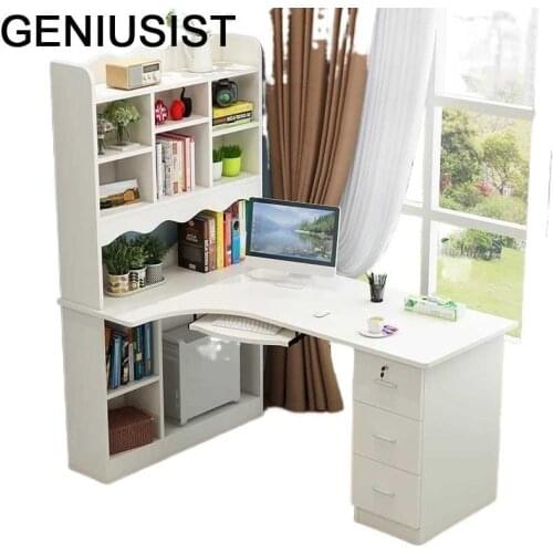 Escrivaninha Computer Dobravel Bureau Meuble Scrivania Office Furniture Desk Mesa Bedside Laptop Stand Table With Bookshelf