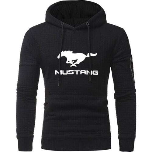 2021 NEW Men Hoodies Mustang Car Logo Print Sweatshirt Spring Autumn Jacquard hip hop harajuku Casual Hoody