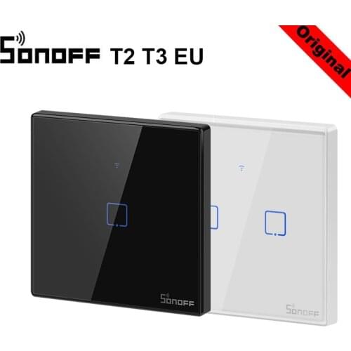 SONOFF T3 T2EU TX Smart Wifi Wall Touch Switch With Border Smart Home 1/2/3 Gang 433 RF/Voice/APP/Touch Control Work With Alexa
