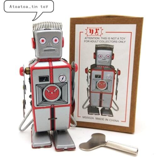 Vintage Retro Collection Tin toys Classic Clockwork Wind Up Robot Model Tin Toys For Adult Children Collectible Gift