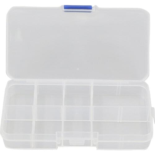 10 Grid Detachable Compartment Rhinestones Box Jewelry Case Crafts Nail Art Tips Storage Organizer