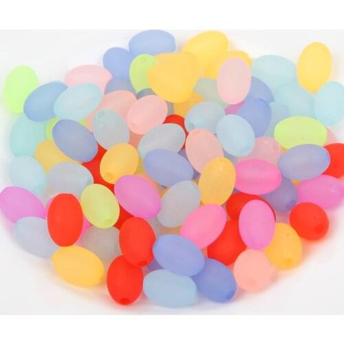 100PCS 9*13mm Ellipse Beads Mixed Color Acrylic Spaced Beads for Jewelry Making Bracelet DIY Handmade Accessories Wholesale