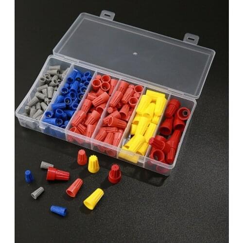 158Pcs Practical Electrical Wire Connection Screw Twist Connector Cap W/Spring Insert Assortment Kit Nut Spring Cap Terminal