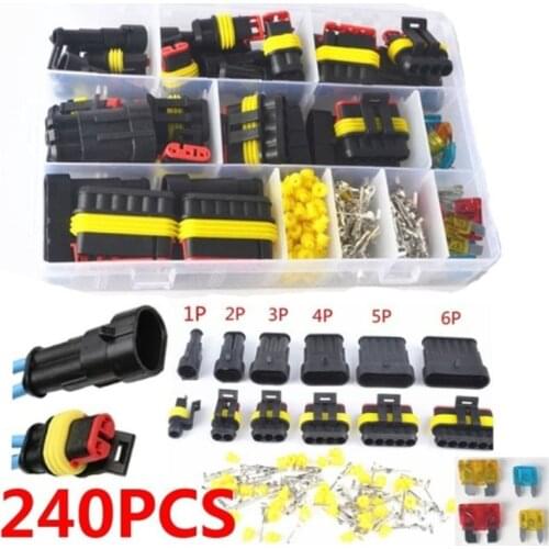 240pcs Car Plug Terminal Auto Sealed Waterproof Electrical Wire Connector Plug
