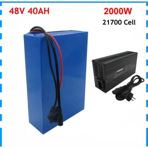 48V 40AH 2000W Lithium ion Battery Pack 13S10P 48 Volt 40000MAH Ebike Electric Bike Batteria 21700 Cell With 54.6V 5A Charger