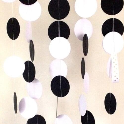 Black and White Wedding Garland, Paper Garland Black and White Bridal Shower, Baby Shower, Birthday Party, Gold Glitter
