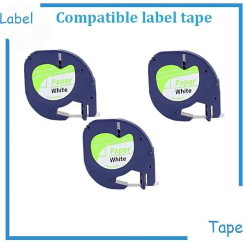 DYMO Letratag paper tape 12mm black on white dymo LT 91200 for dymo letratag printer