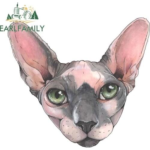 EARLFAMILY 13cm x 12.1cm for Raisin The Sphynx Creative Car Sticker DIY Custom Printing Anime Waterproof Decal for Vehicle