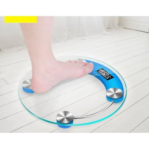 New Arrival 180kg diameter 28cm Home Bathroom Health Digital Electronic Glass LCD Weighing Body Scale