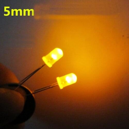 F5 LED lamp beads 5mm Round fog yellow light emitting diode 1000pcs