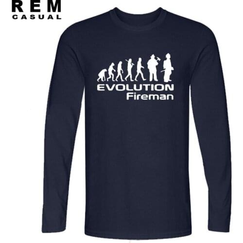 Evolution Of A Fireman Gift Firefighter T Shirt T-Shirt Style Long sleeve