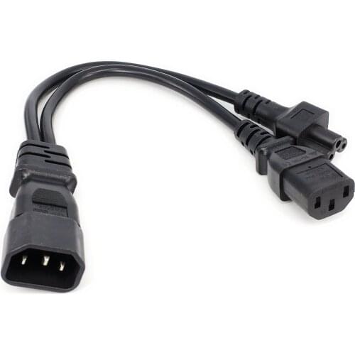 IEC320 C14 To IEC320 C13 + C5 Y Power Cord Splitter Cable Adapter Cable For PC Monitor Scanner And Printer