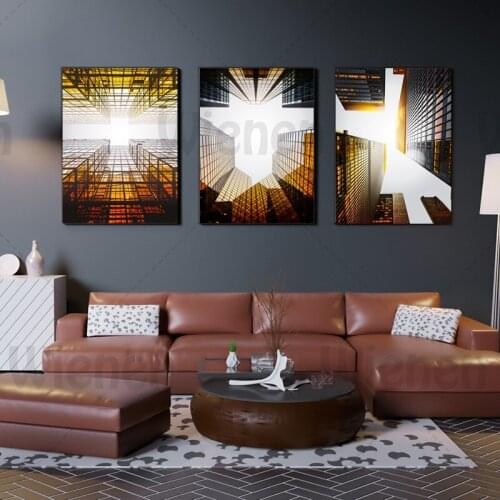 The Setting Sun Looks Up At High-Rise Frameless Paintings Modern Fashion Art Wall Decoration Home Office Decoration Painting