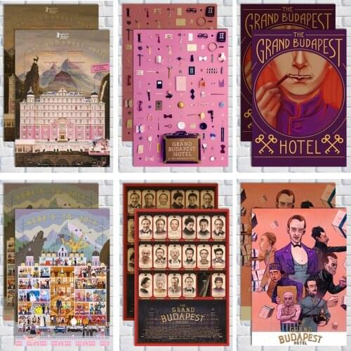 Classic movie Wes Anderson film The Grand Budapest Hotel Retro Poster Vintage Wall Decor For Home Bar Cafe kid room