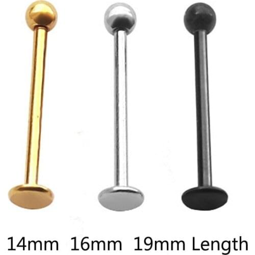 2Pieces 16G 16mm 19mm dimple Rings Lip Ring Labret Face Ring Tongue RingsTragus Ear Piercing Body Jewelry