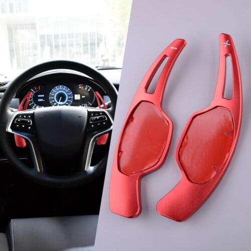 1 Pair Red Steering Wheel Shift Paddle Shifter Extension Fit for Cadillac XTS 2013 2014 2015 2016 2017 2018