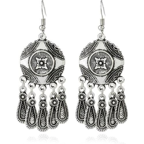 LOVBEAFAS Fashion Boho Earrings For Women Bijoux Maxi Brinco Carved Vintage Ethnic Drop Bohemian Earrings Fine Jewelry