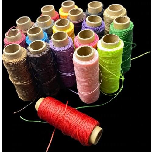 MIUSIE 1Pcs 50M 150D 1mm Leather Waxed Thread Cord for DIY Handicraft Tool Hand Stitching Thread Flat Waxed Sewing Line