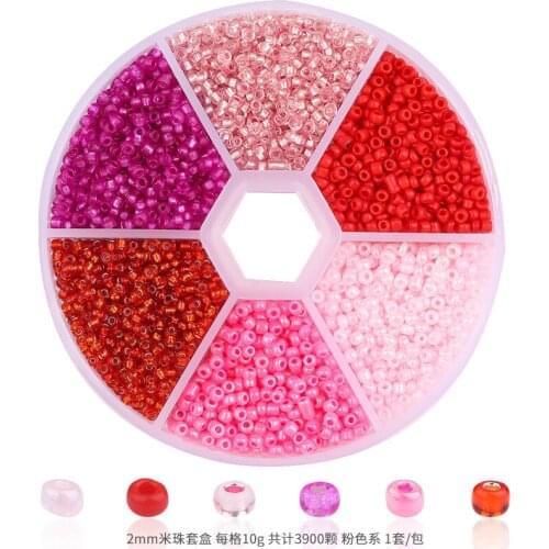 2MM 6 Color Glass Millet Bead Combination Set Handmade DIY Beaded Bracelet Necklace Material Hairpin Tassel Jewelry accessories