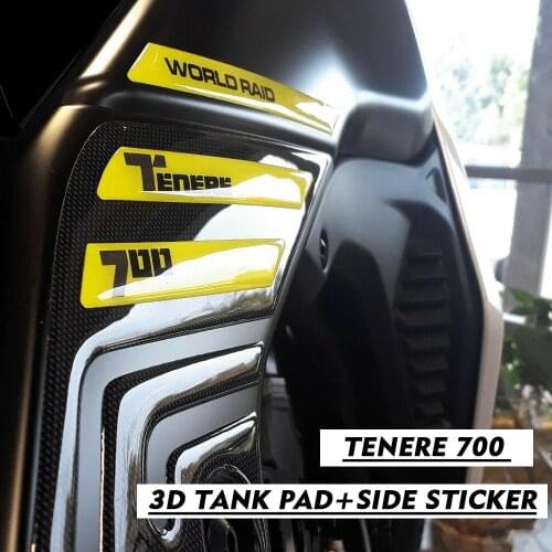 Tenere 700 Tank pad For YAMAHA TENERE 700 T700 XTZ700 2019 2020 Motorcycle Fuel Tank Pad Protector Sticker 3D Tank Pad Side