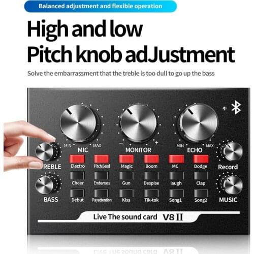 New Live Sound Card External USB Sound Card for Webcast Entertainment Video for Pc/android/os V82 Interface Type Channels