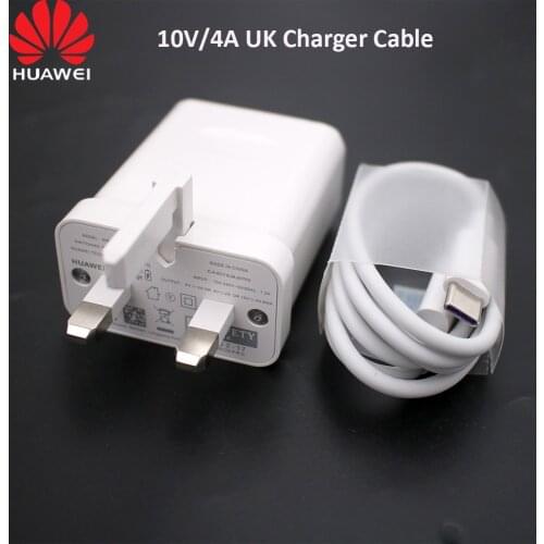 Original Huawei 40W Super Charger 10V/4A UK Adapter 5A Type C USB Cable For Mate 20 30 V30 Pro 20X 30S P40 P30 Pro Nova 5 6 Pro