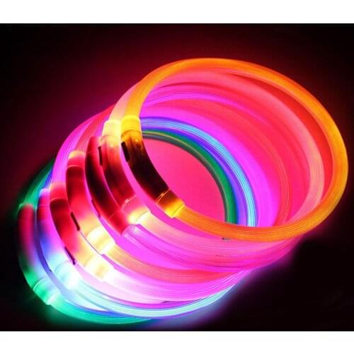 Rechargeable LED Night Dog Collars Glowing Luminous Led Usb Dog Collar Pet Dog Collar Night Safety Flashing Glow