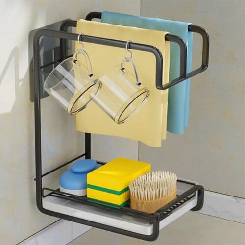 Sink Shelf Soap Sponge Drain Rack Kichen Items Bathroom Holder Kitchen Storage Kitchen Organizer Sink Kitchen Accessories